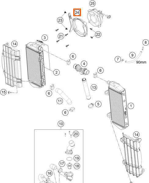 Wspornik wentylatora chłodnicy