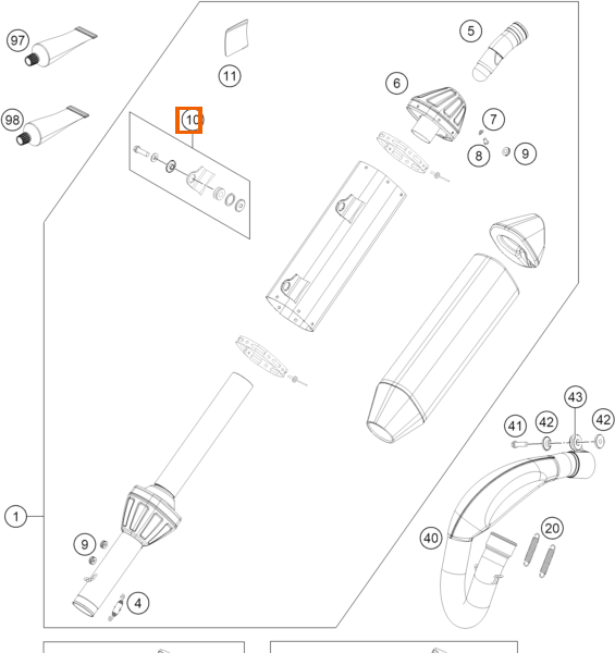 Zestaw montażowy tłumika głównego