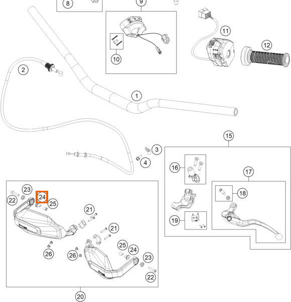 Zewnętrzny zacisk osłony dłoni