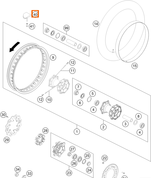 Blokada opony tylnego koła