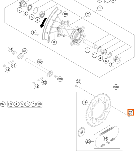 Wkręt wpuszczany ISA 45 M8x26
