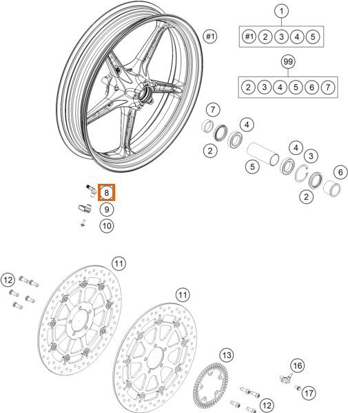Zawór zwrotny z kątowym przyłączem 8,3 mm do TPMS