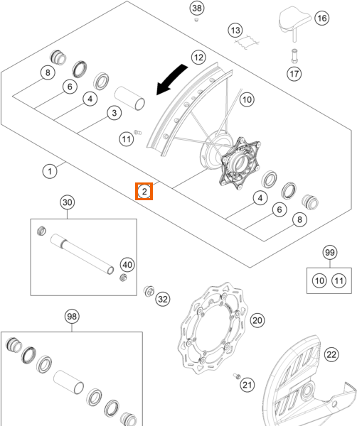 Piasta przedniego koła