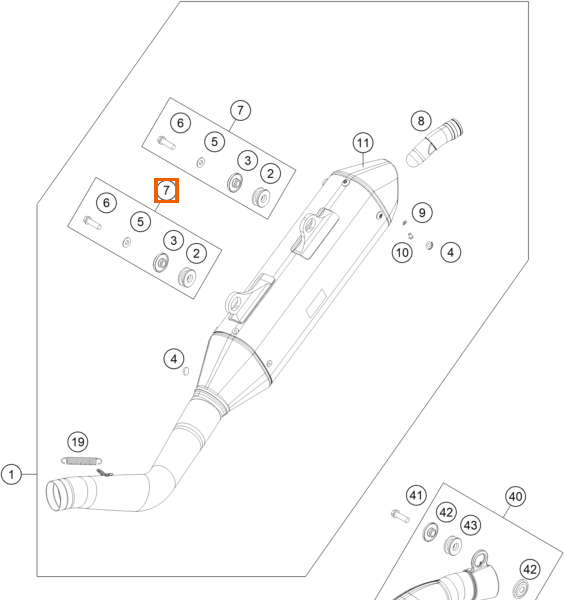 Zestaw montażowy tłumika głównego