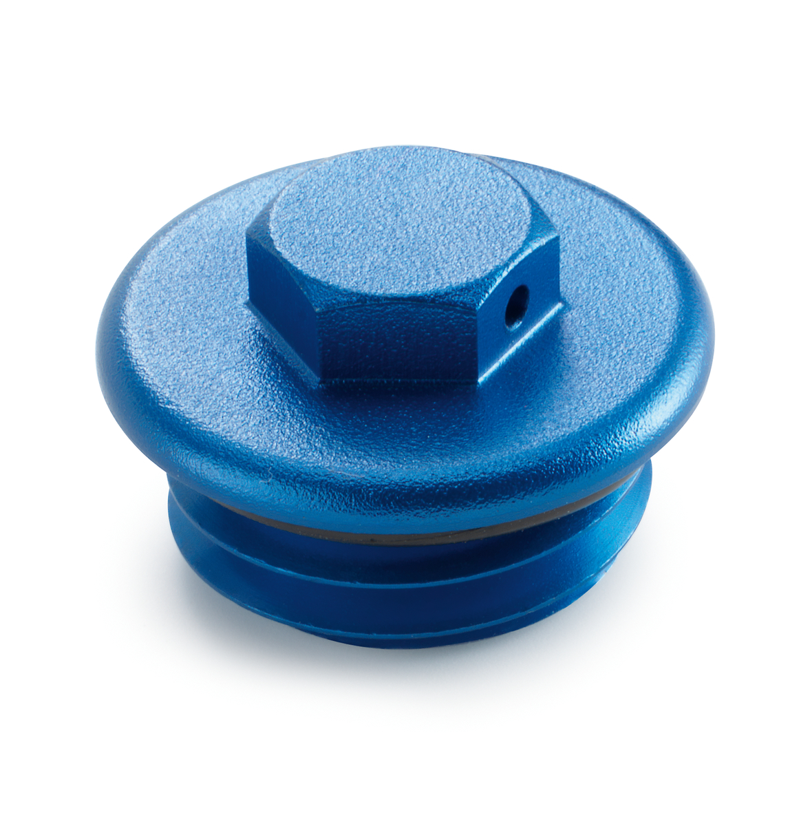Korek oleju aluminiowy anodowany niebieski
