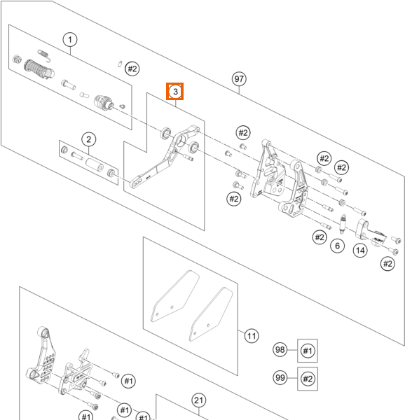 Dźwignia hamulca nożnego