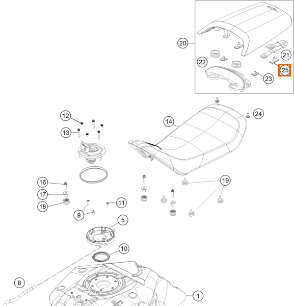 Podkładka gumowa pod owiewkę siedzenia