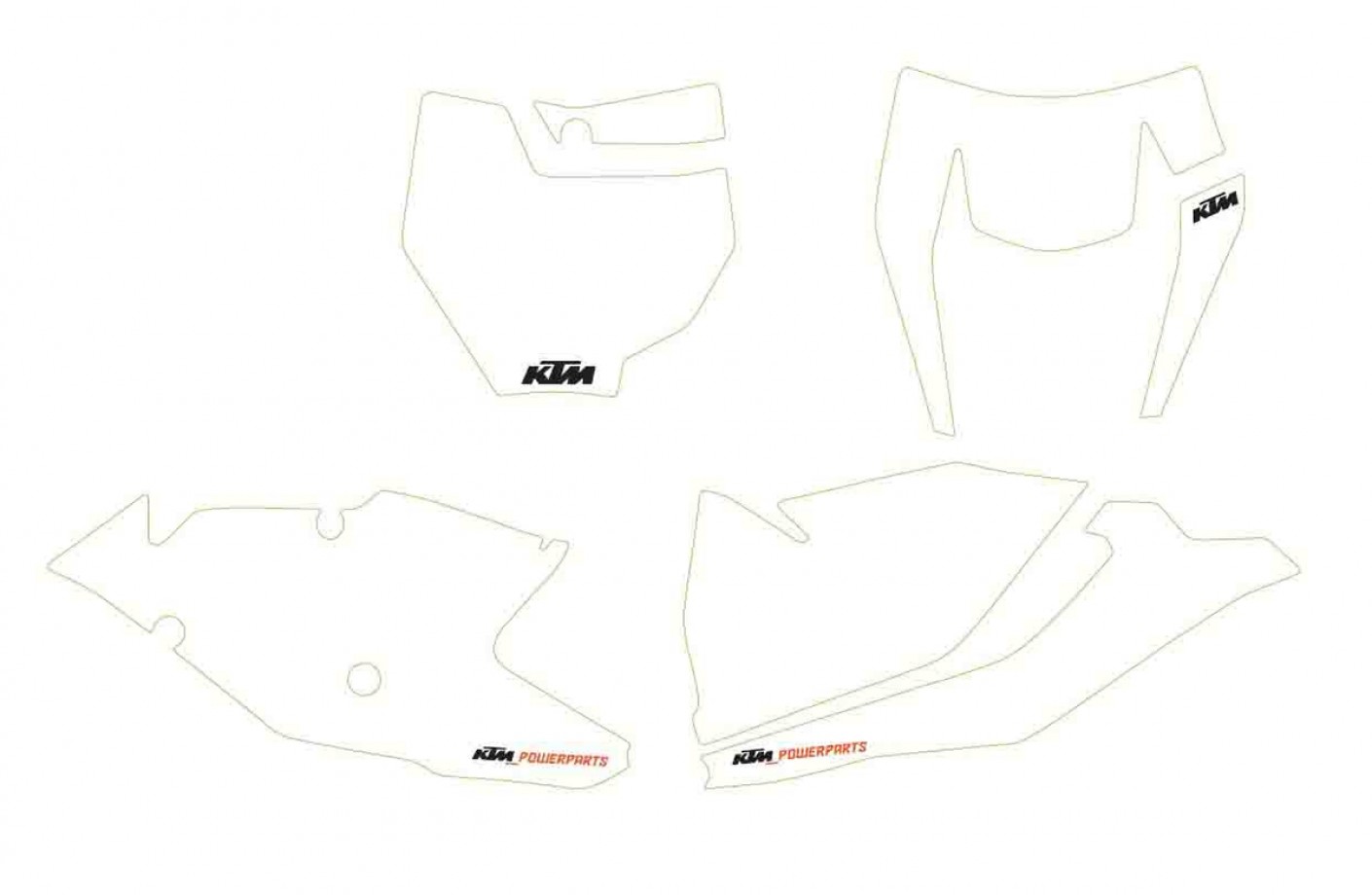 Tła numerów startowych białe 4 części