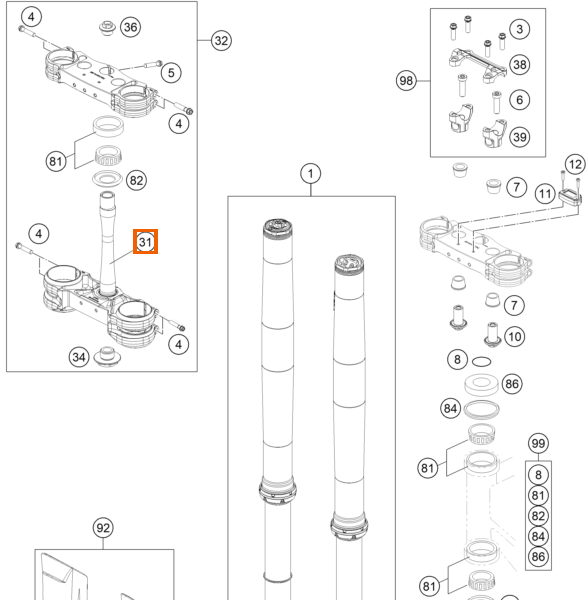 Oś kierownicy aluminiowa