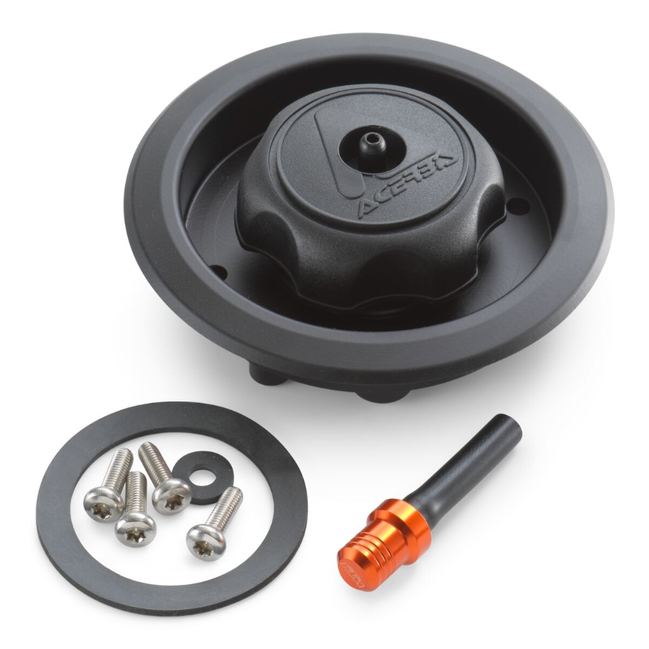 Korek paliwa aluminiowy anodowany czarny