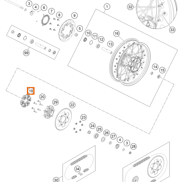 Guma tłumiąca tylnego koła