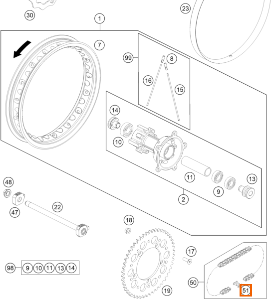 Łańcuch ogniwo 1/2x1/4"