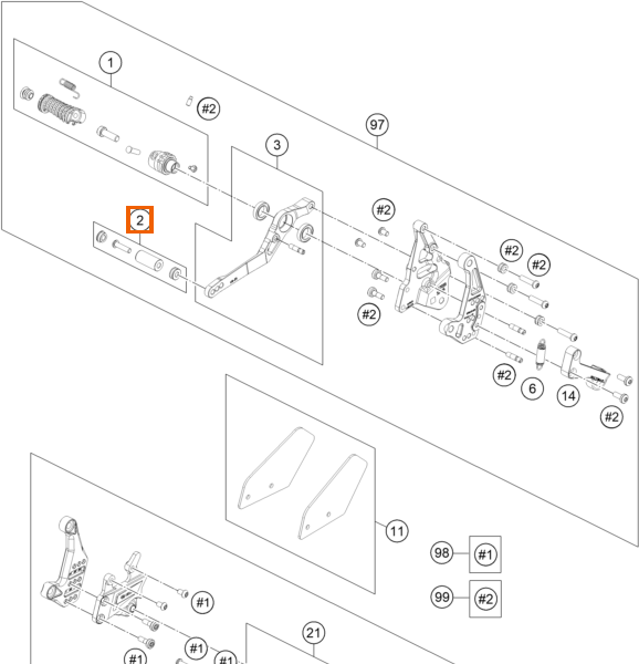 Płytka podnóżka dźwigni hamulca tylnego